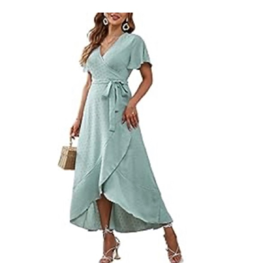 Light sage, green wrap, look dress size 12
